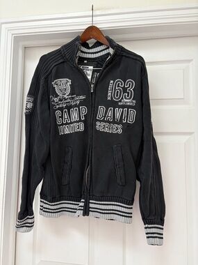 Camp David Men's Blue Zip-Up Cardigan